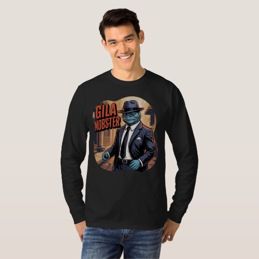 Gila Mobster Illustratie Combo Creature Grappig T-shirt (Voorkant volledig)