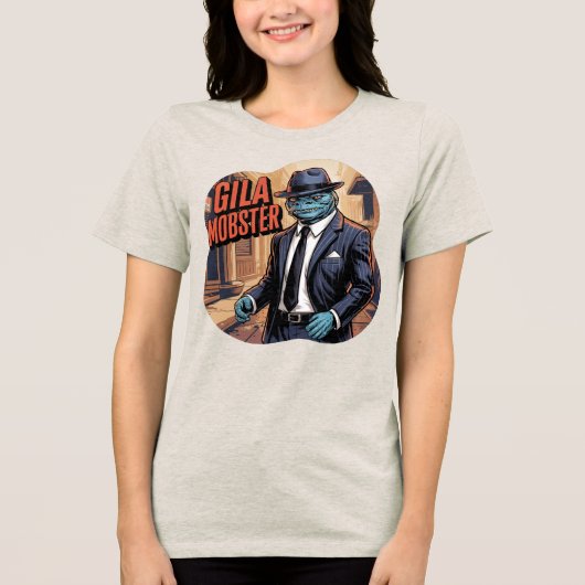 Gila Mobster Illustratie Combo Creature Grappig Tri-Blend Shirt (Voorkant)
