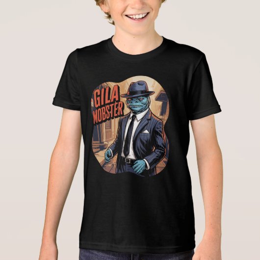 Gila Mobster Illustratie Combo Creature Grappig Tri-Blend Shirt (Voorkant)