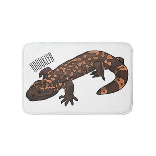 Gila monster cartoon illustratie badmat (Voorkant)