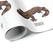 Gila monster cartoon illustratie cadeaupapier (Rol Hoek)