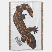 Gila monster cartoon illustratie deken (Voorkant Verticaal)