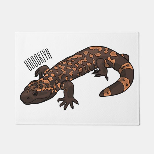 Gila monster cartoon illustratie deurmat (Voorkant)