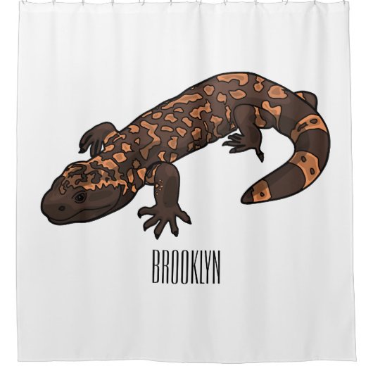 Gila monster cartoon illustratie douchegordijn (Voorkant)