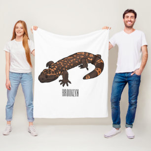 Gila monster cartoon illustratie fleece deken