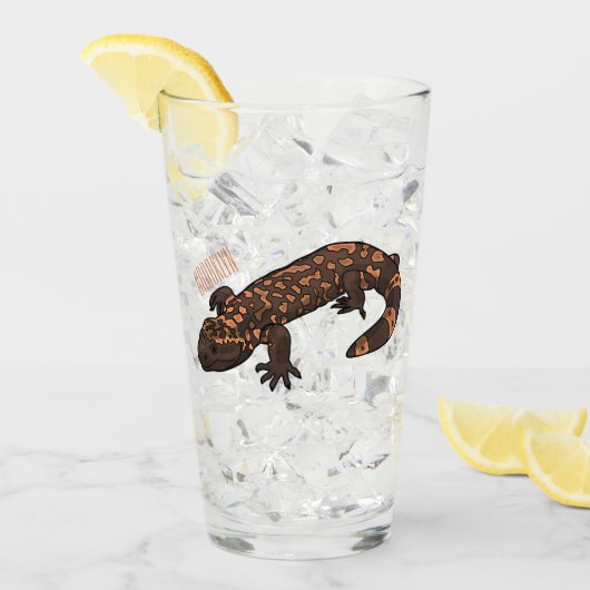Gila monster cartoon illustratie glas (Voorkant ijs)