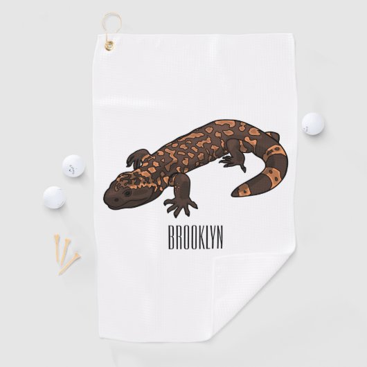 Gila monster cartoon illustratie golfhanddoek (Insitu)