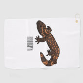 Gila monster cartoon illustratie golfhanddoek (Horizontaal)