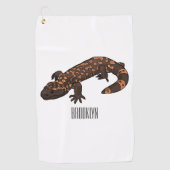 Gila monster cartoon illustratie golfhanddoek (Voorkant)