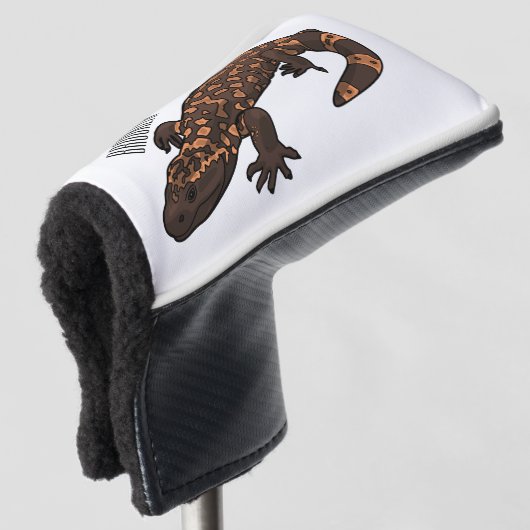 Gila monster cartoon illustratie golfheadcover (3/4 voorkant)