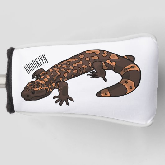Gila monster cartoon illustratie golfheadcover (Voorkant)
