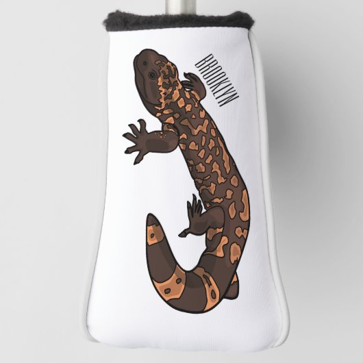 Gila monster cartoon illustratie golfheadcover (Draai 90)
