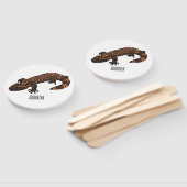 Gila monster cartoon illustratie handwaaier (Niet-gemonteerd)