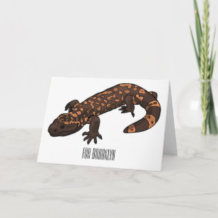Gila monster cartoon illustratie kaart