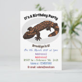 Gila monster cartoon illustratie kaart (Staand voorkant)