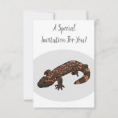 Gila monster cartoon illustratie kaart (Achterkant)