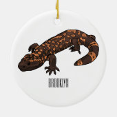 Gila monster cartoon illustratie keramisch ornament (Achterkant)