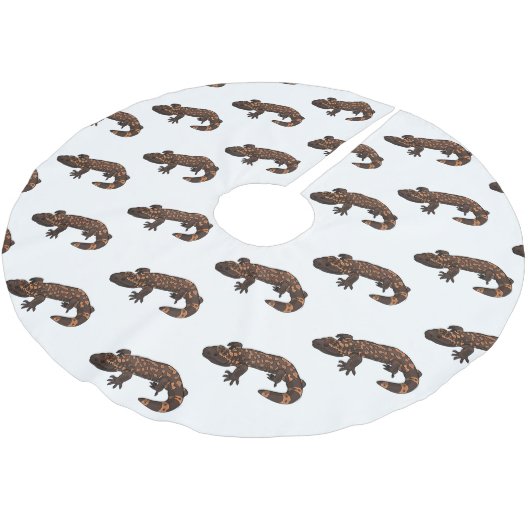 Gila monster cartoon illustratie kerstboom rok (Gekanteld)