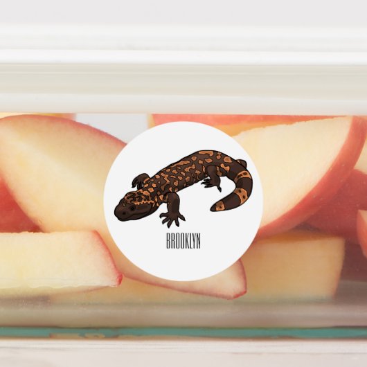 Gila monster cartoon illustratie labels (Aangebracht)