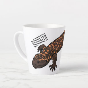 Gila monster cartoon illustratie latte mok