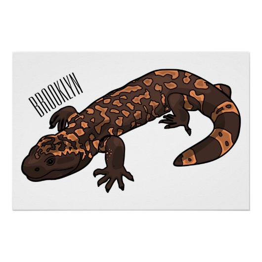Gila monster cartoon illustratie perfect poster (Voorkant)