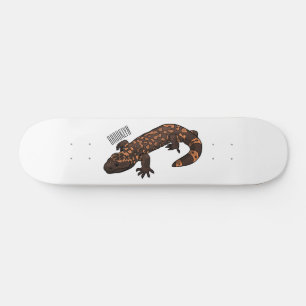 Gila monster cartoon illustratie persoonlijk skateboard