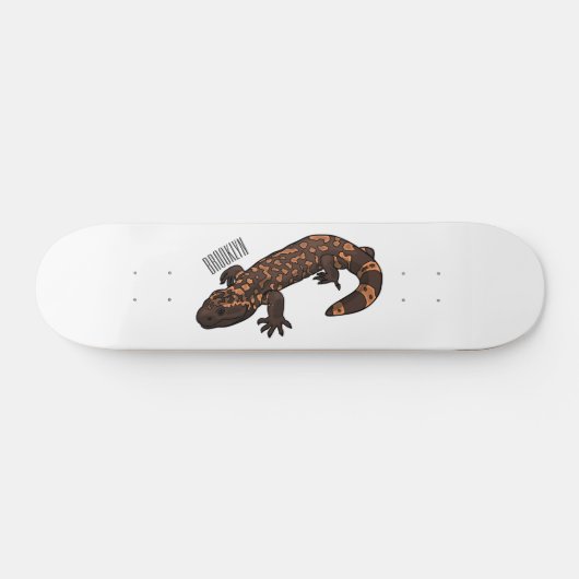 Gila monster cartoon illustratie persoonlijk skateboard (Horizontaal)