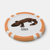 Gila monster cartoon illustratie poker chips (Enkel)