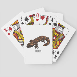 Gila monster cartoon illustratie pokerkaarten
