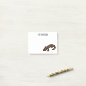 Gila monster cartoon illustratie post-it® notes (Op bureau)