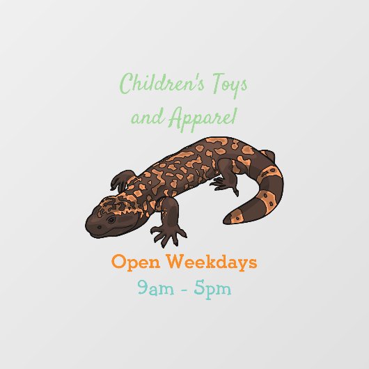 Gila monster cartoon illustratie raamsticker (Vel)