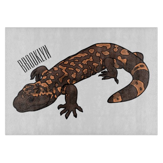Gila monster cartoon illustratie snijplank (Voorkant)