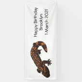 Gila monster cartoon illustratie spandoek (Verticaal)