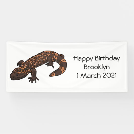 Gila monster cartoon illustratie spandoek (Horizontaal)