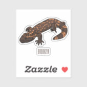 Gila monster cartoon illustratie sticker (Vel)
