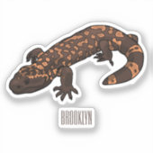 Gila monster cartoon illustratie sticker (Voorkant)
