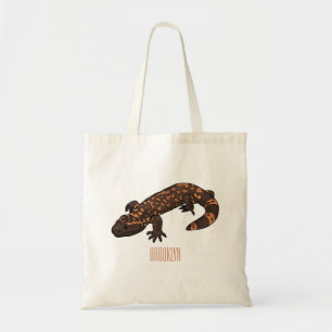 Gila monster cartoon illustratie tote bag