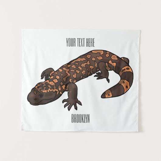 Gila monster cartoon illustratie wandkleed (Voorkant (horizontaal))