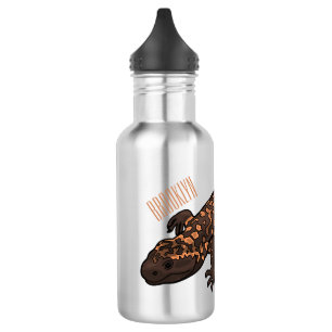 Gila monster cartoon illustratie waterfles 