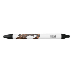 Gila monster cartoon illustratie zwarte inkt pen