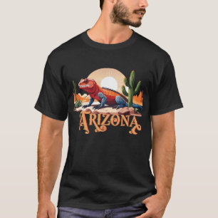 Gila Monster Hagedis In Woestijn Gelabeld Arizona T-shirt