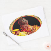 Gila Monster over defensie Ovale Sticker (Envelop)