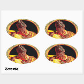 Gila Monster over defensie Ovale Sticker (Vel)