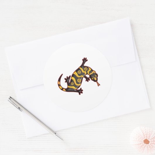 Gila Monster Ronde Sticker (Envelop)