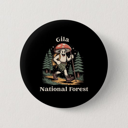 Gila National Forest New Mexico Hiking Mushroom Va Ronde Button 5,7 Cm (Voorkant)