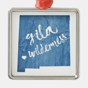 Gila Wilderness New Mexico houtnerf Metalen Ornament