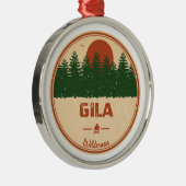 Gila Wilderness New Mexico Metalen Ornament (Rechts)