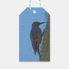 Gila Woodpecker klingt naar Saguaro Cactus Arizona Cadeaulabel