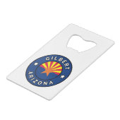 Gilbert Arizona Creditkaart Flessenopener (Voorkant Gekanteld)