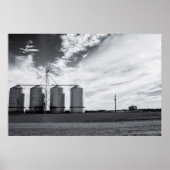 Gilbert Arizona Silos in zwart-wit Poster (Voorkant)